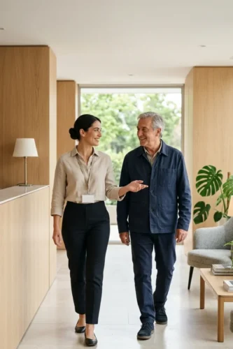 Recepción de una clínica transmitiendo confianza y una excelente experiencia al paciente