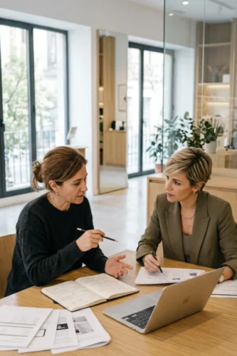Consultor utilizando datos para definir la estrategia digital de una clínica