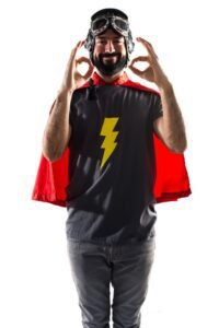 Superhéroe de ficción listo para implementar las estrategias efectivas y potentes de marketing digital para negocios locales