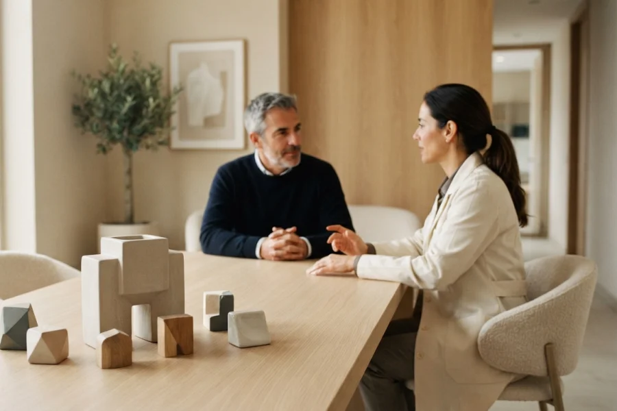 Arquitectura de una clínica organizada según sus prioridades y servicios
