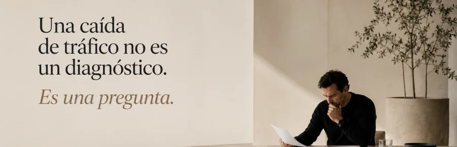 Una caída de tráfico no es un diagnóstico sino una pregunta que debe investigarse